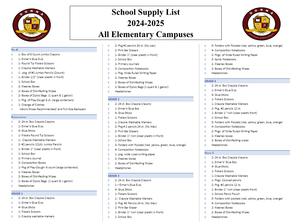 Supply List